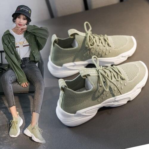 Women Sneakers Mesh Breathable Light Running Shoes Female Comfortable Wearable Fitness Shoes Casual Lace Up Sports Shoes
