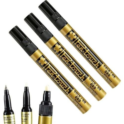 3Pcs Liquid Mirror Chrome Marker Gold Chrome Silver Model Gloss Paint Marker Pen