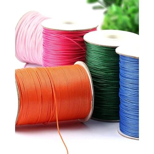 186Yards Korean Waxed Cord String Thread 1mm for Bracelet Necklace Various Color
