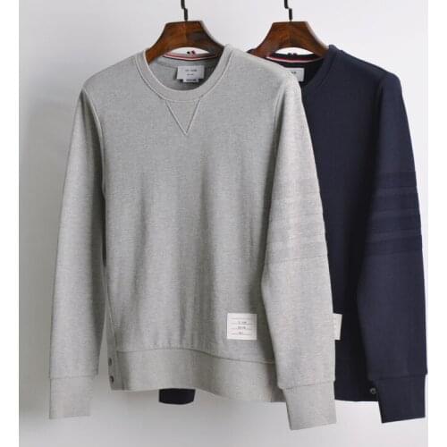 2021 Fashion TB THOM Brand Spring Autumn Clothing Cotton Solid jacket Men Women Sweatshirts O-Neck Slim Casual Sportswear Coat