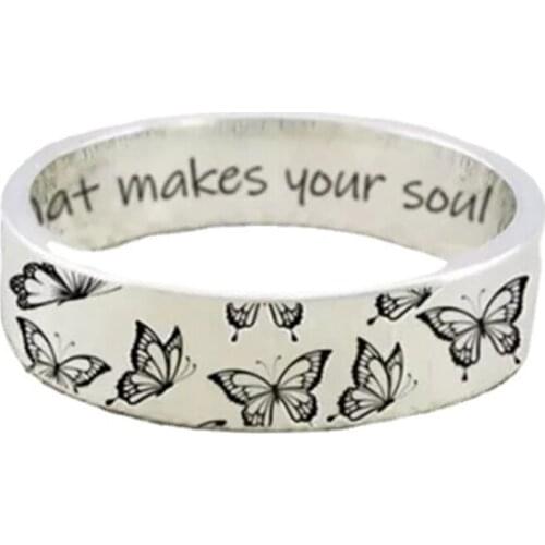 2021 Vintage Butterfly Rings For Women Men Bohemian Delicate Handmade Carved Ring Engagement Wedding Jewelry Gift Sets