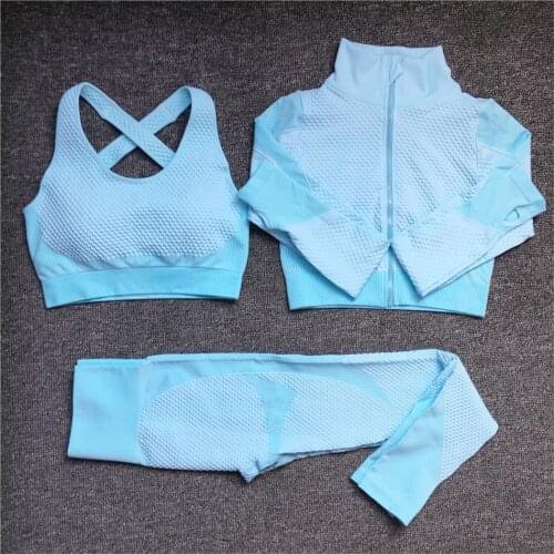 Winter Women Seamless Yoga Set Sportswear Fitness Sport Gym Running Yoga Suit 2Pcs Sports Bra Leggings Outfit Suit Activewear