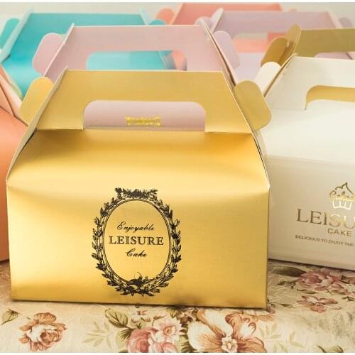 50pcs folding portable cup cake box,mousse cake,muffin box,puddin box the wedding party gift packaging Multi color 16.5x15.5x9cm