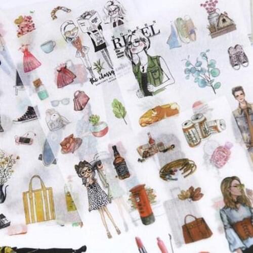 6pcs/set Urban Girl Cute Stickers Stationery Stickers Scrapbooking Art Supplies Personalized Sticker Diary Decoration Sticker