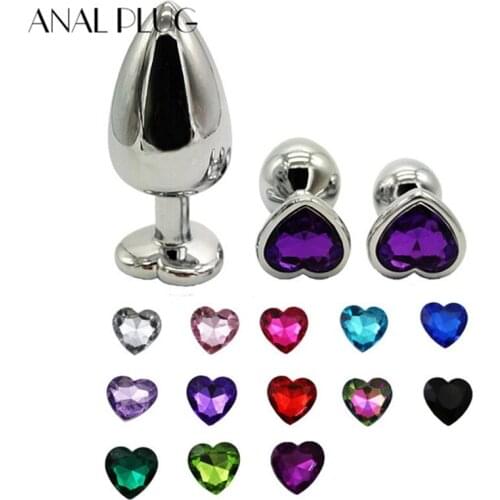 ANAL PLUG Metal Crystal Anal Plug Stainless Steel Booty Beads Jewelled Anal Butt Plug Sex Toys Products for Men Couples Size L