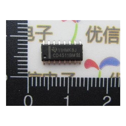 Free shipping CD4511BM SOP-16 BCD to 7 Segment Latch / Decoder / Driver
