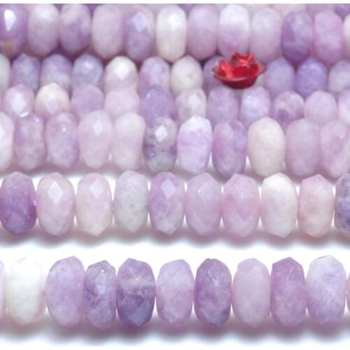 Natural Purple Lepidolite Faceted Rondelle Loose Beads Loose Gemstones Wholesale Jewelry Making Stuff Semi Precious Stone