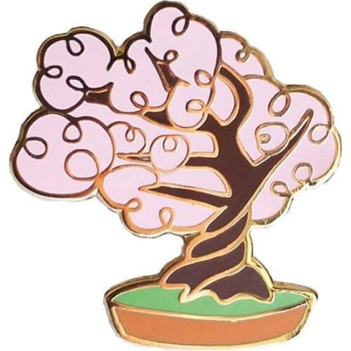Tree Enamel Pin Plant Brooch