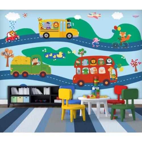 Custom photo 3d wallpaper Small animal happy road childrens room background home decor 3d wall murals wallpaper for walls 3 d