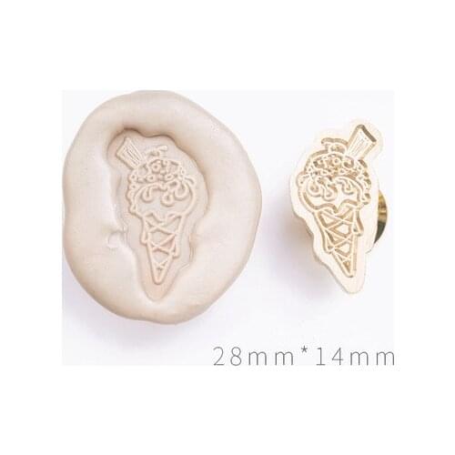 Icecream hand Removable Wax Seal Heads DIY Stamps Postage Journal Package Date Wedding Gift Envelope Tools