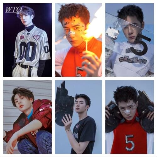 China actor Wang Yibo Wall decor poster Black and white poster canvas painting Retro poster wall art picture Home Decoration