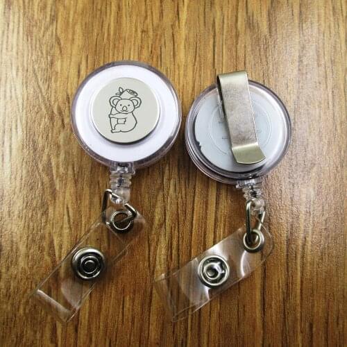 Koala ID Badge Reel gift for him/her friend family retractable recoil id badge holder work fun