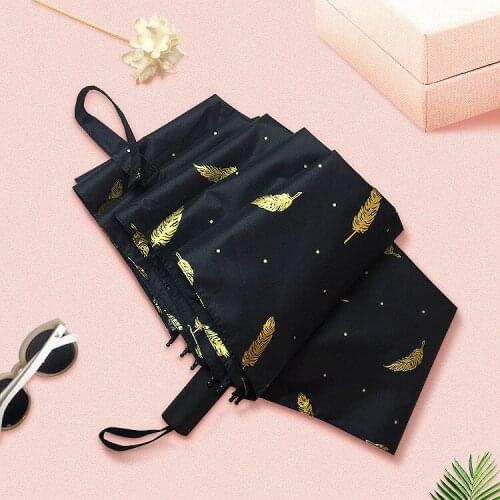 Creative Rain Gear Manual Umbrella 8 Bone Dual Use 3 Folding Sunny Umbrella Black Glue Parasol Sunny and Rainy Umbrella