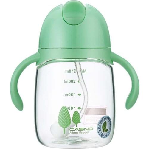 1Pc Baby Kids Straw Feeding Milk Cup Portable Water Bottle Travel Mug Training Cup Learn Drinking Sippy Cup Handle Gravity Ball
