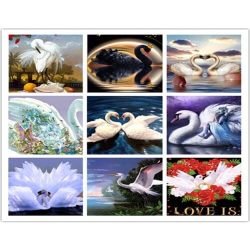 Square full 5d diy diamond painting swan 20x25cm for decorative painting 3d diamond embroidery rhinestone mosaic handicraft gift