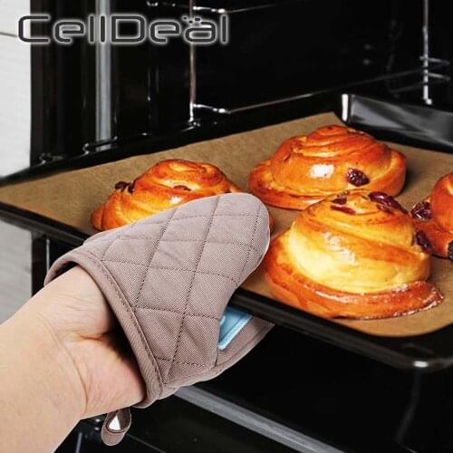 Oven Gloves Non-slip Silicone Cotton Material Heat Insulated Mitts Microwave Tool Thickening Hand Gloves Kitchen Accessories