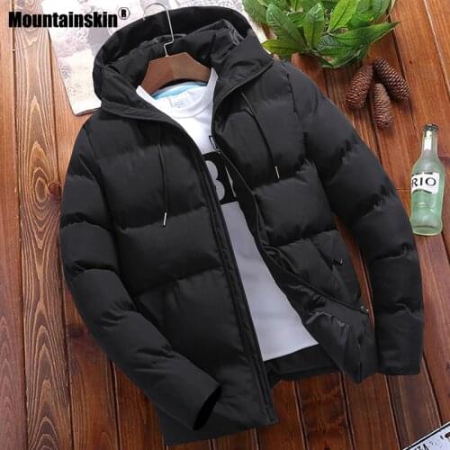 Mountainskin Winter Mens Thick Jacket Mens Casual Hooded Warm Windbreaker Parkas Fashion Slim Fit Coats Male High Quality MT023