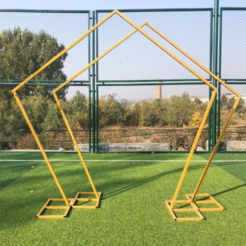 Set Wedding Props Wrought Iron Pentagon Arch Shelf Wedding Stage Background Decoration Geometric Arch Flower Door Decoration