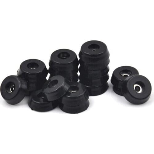 10x Anti Slip Furniture Legs Feet Black Speaker Cabinet Bed Table Box Conical Rubber Shock Pad Floor Protector Furniture Parts