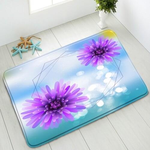 Flowers Plants Cats Non-Slip Bath Mat Indoor Home Carpet Bedroom Kitchen Doormat Welcome Mats Washable Foot Pads Absorbent Rug