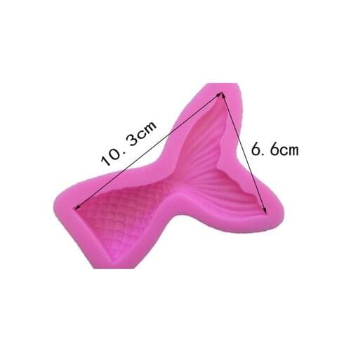 New Christening Mermaid Tail Silicone Mold Fondant Cupcake Cake Decorating Baking Tools Handmade Soap Mold Fish Fork tail