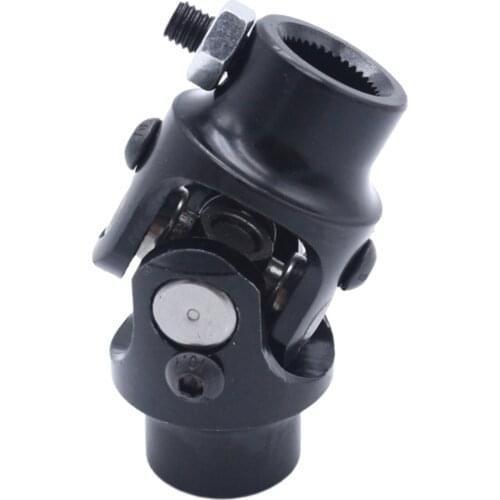 Round Coated Single Steering Shaft Column Universal U Joint 3/4"-36 Spline 3/4" DD Working Angle 38° Degree Replace Automotive