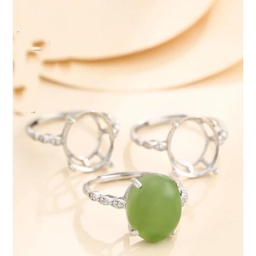 12*14mm 925 STERLING SILVER Women Semi Mount Bases Blanks base blank Pad ring Setting wedding jewelry findings diy A5953