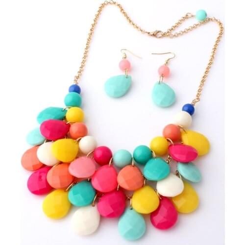Beach amorous feelings of Europe and the United States lots of multilayer drops necklace fashion model Bib Statement Necklace