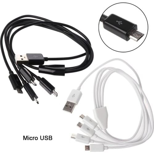 Portable USB 2.0 Type A Male To 4 Micro USB Male Splitter Y Charging Cable for Samsung Xiaomi Mobile Phone Tablet Powerbank