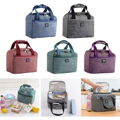 Portable Lunch Bag Insulated Thermal Insulated Lunch Box Tote Cooler Handbag Bento Pouch Dinner Container School Food Bags