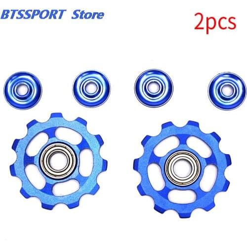 4 Colors 2pcs 11T Ultralight MTB Aluminum Alloy Bike Bearing Jockey Wheel Rear Derailleur Pulleys Outdoor Bicycle Parts New 2018