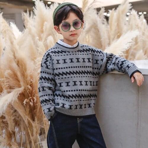 Boys Sweater Kids Outwear Tops Jackets 2021 Black Grey Fleece Thicken Warm Winter Autumn Costume Teenage Children Clothing