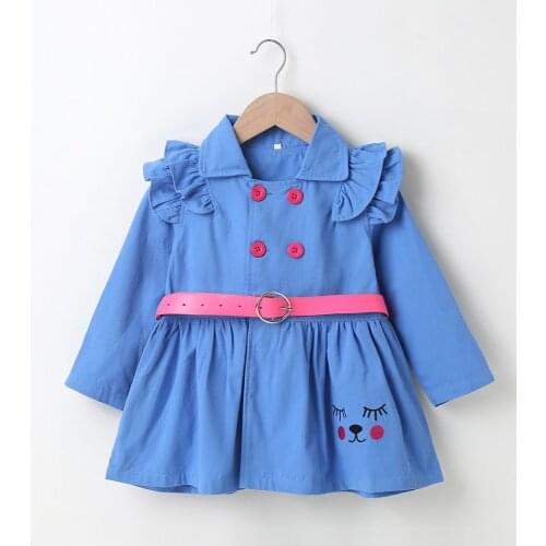 Girls spring and autumn long-sleeved dress childrens clothing girls fashion skirt suitable for 3-7 years old