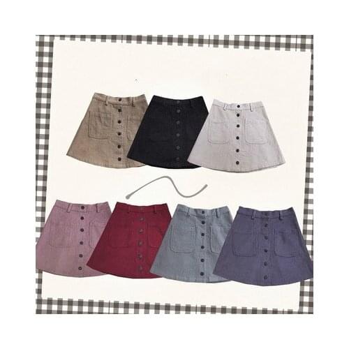 2020 Japanese Design Harajuku Button Patchwork Black Skirt Girl Punk Sweet Fashion High Waist Mini Kawaii Five Colors Skirt