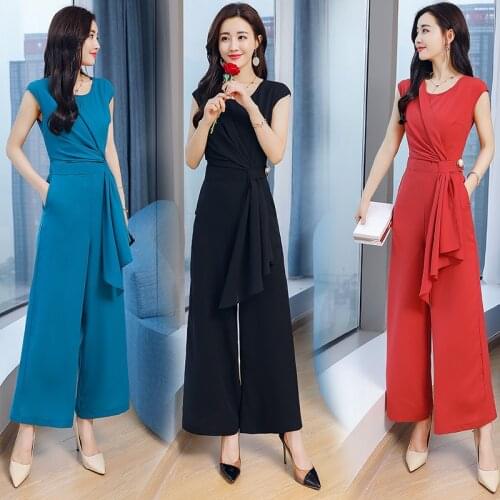 Long Solid Jumpsuits Fashion 2021 New Summer Women Elegant Long Rompers Office Lady Jumpsuit High Quality