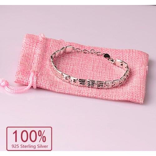 1pcs 100% 925 Sterling Silver Bracelet Women Bracelet Charm Bangles fashion silver jewelry silver 925 bracelets