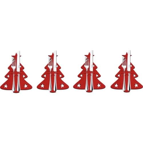 1PCS Christmas Tree Cutlery Pouch Organizer Unique Exquisite Tableware Holder Bag Utensils Storage Case Wedding Party Supplies