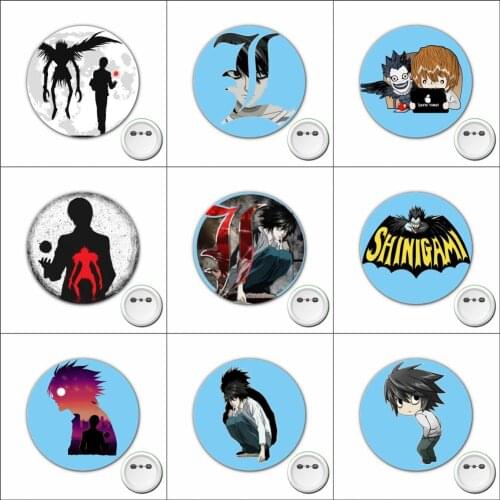 Japan anime Death Note Cosplay Badge Killer Yagami Cartoon Brooch Pins for Backpacks bags Badges Button Clothes Accessories 1pcs