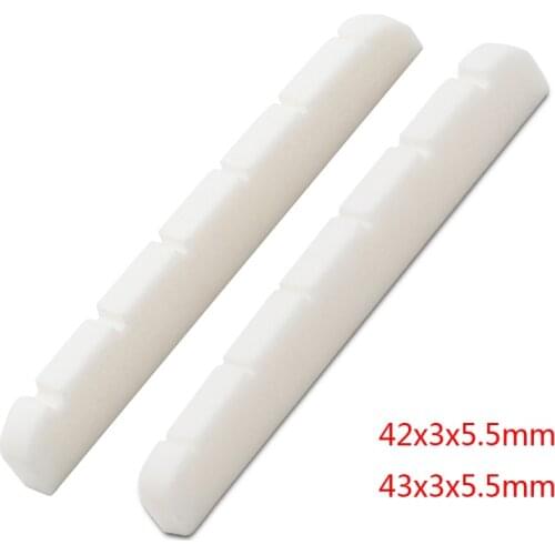 100pcs/lots Slotted Real Bone 6 String ST Guitar Nuts For Electric Guitar 42/43x3x5.5MM