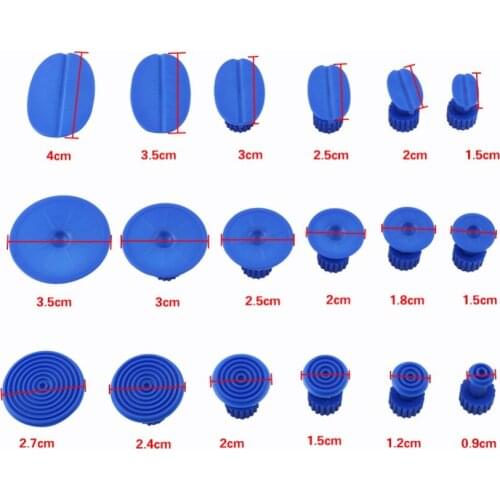 18pcs Paintless Dent Repair Tools Dent Puller Glue Tabs Removal Kits Pulling Bridge Puller Dent Removal Glue Tabs Blue