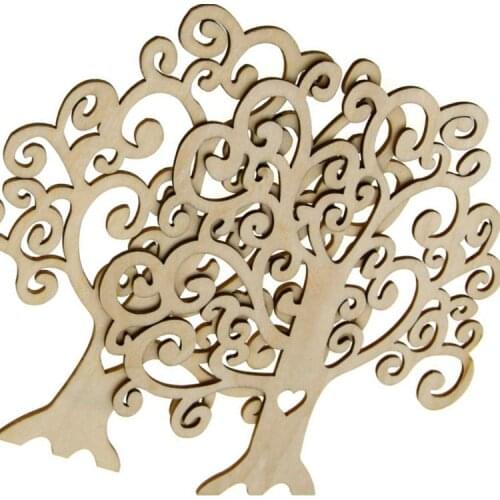 2pcs Wooden Trees Slices Hole Love Heart for DIY MDF Family Tree Craft Wood Craft Decoration For Kids
