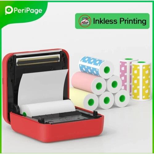 2021 Peripage A6 official Photo Printer Mini Bluetooth Wireless Notes Sticker Label Printer with Color White Paper Roll Printing