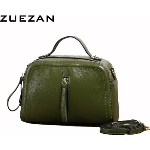 24*16*11cm, 2 Zippers, Female Everyday Use Natural Cowhide Messenger Bag, Women Genuine Leather Shoulder Cross body Handbag,D006
