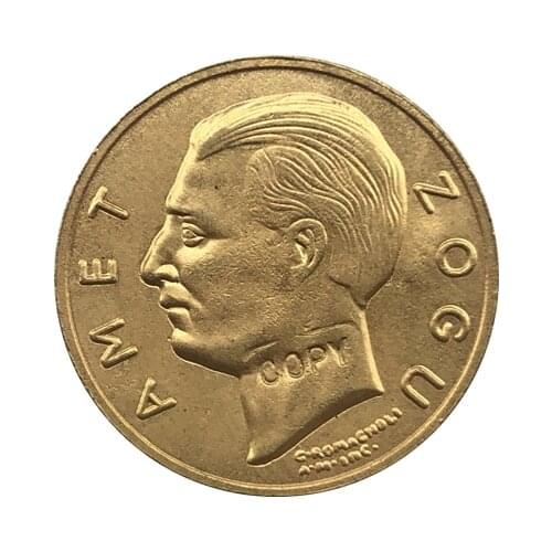 24-K Gold plated 1927 Albania 20 Franga Ari coins copy