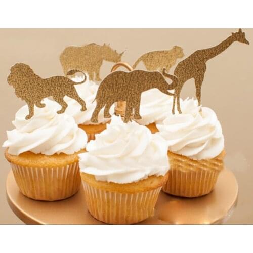 5pcs/set zoo lion monkey elephant giraffe birthday cake top hat children birthday party supplies baby bath home decoration