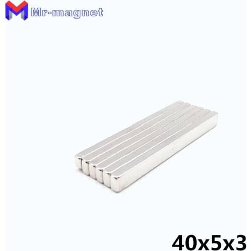 60Pcs 40x5x3mm Super Powerful Neodymium Magnet Block Permanent NdFeB Strong Cuboid Magnetic Magnets 40mm x 5mm x 3mm