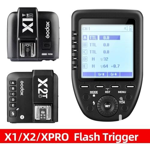 Godox X1T X2T X-Pro TTL 2.4G Wireless Receiver Flash Trigger 32 channels for Canon Sony Nikon DSLR Camera
