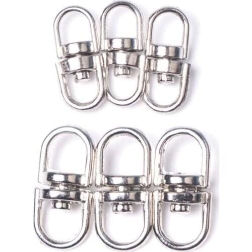 20pcs/lot Silver Color Swivel Lobster Claw Keyring Clasps Dog Buckle Connector For Bag Clasp Key Holder Diy Keychain Accessories