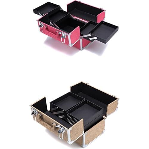New Pro Makeup Case Bag Cosmetic Train Storage Artist Organizer Beauty Box 2 colors 28.5x18.5x20.5cm