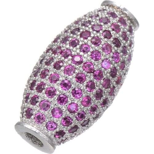 DIY Colorful CZ Spacer Beads 20*10mm Copper Crystal Oval Shape Lot Beads for Jewelry Making Bracelets Findings Wholesale